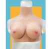 Buste faux seins 100% silicone, col haut, Bonnet C