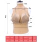 Buste long faux seins 100% silicone col haut, bonnet C-D