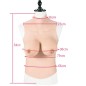 Buste long faux seins col haut, 100% silicone, C-D