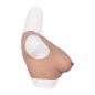 Buste faux seins, encolure ronde, 100% silicone