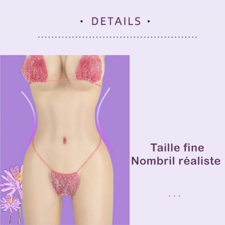 Combinaison faux seins et faux vagin en silicone