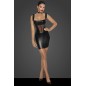 Robe courte wetlook et tulle F257