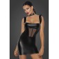 Robe courte wetlook et tulle F257