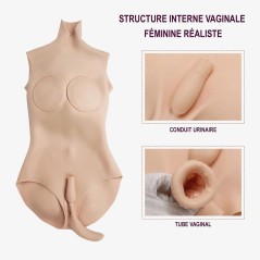 Body faux seins silicone avec faux vagin