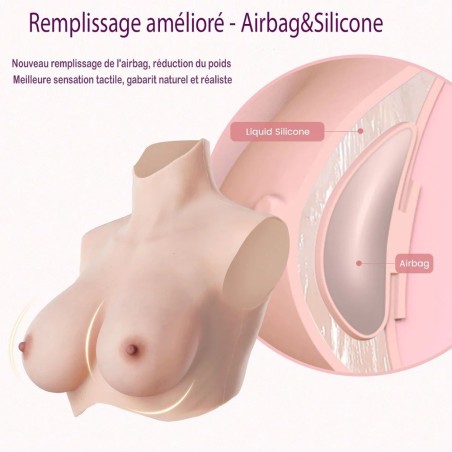 Buste faux seins, nouvelle conception de remplissage d'airbag