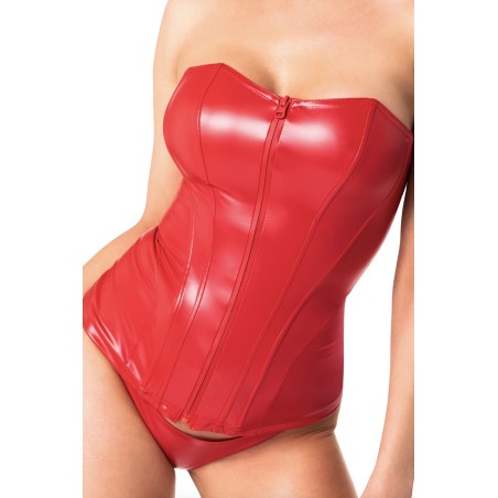 Corset rouge Mysteria F355 wetlook