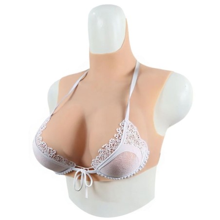 Buste fausse poitrine, intérieur bonnet élastique coton, col haut