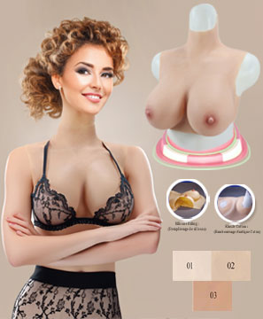 Buste faux seins silicone